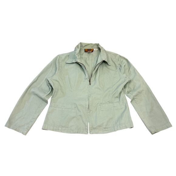 Vintage 80s Baccini Mint Cotton denim women’s full zip Jacket Large 20x24 - Picture 6 of 8